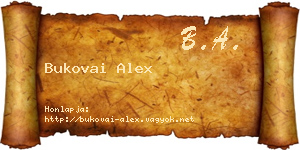 Bukovai Alex névjegykártya